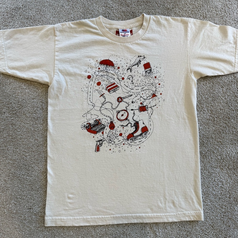 Misplaced Screenprinting Ben Russell Graphic Tee Bayside USA Small Artist Shirt
